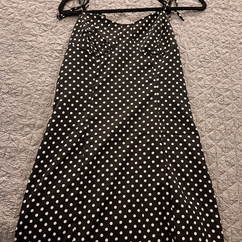 Retro black and white polka dot dress